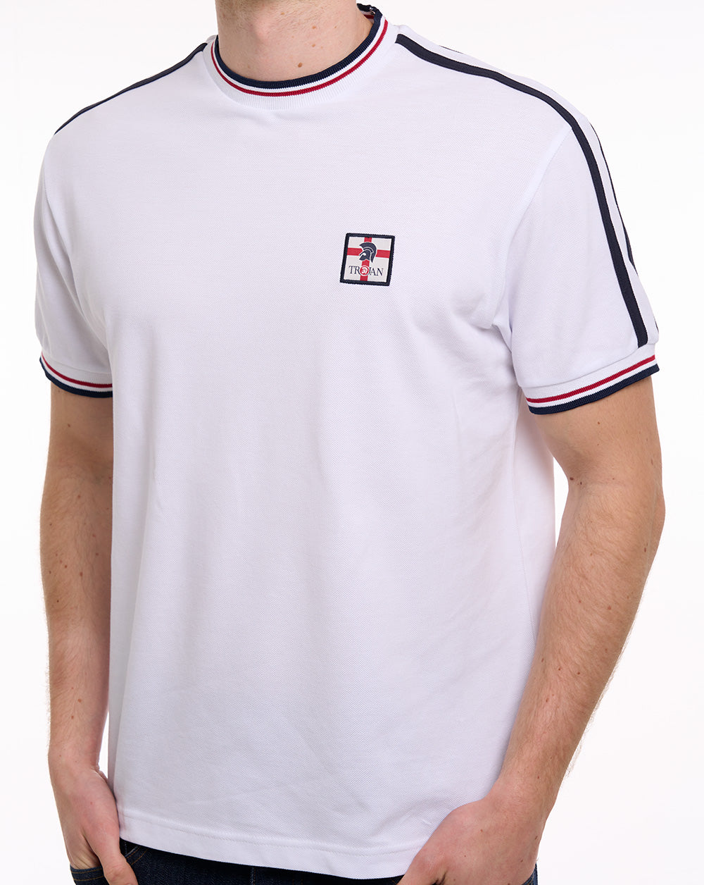 Trojan St. Georges Badge Piqué-T-Shirt Weiß