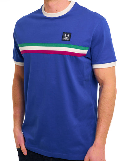 Trojan Stripe Front T-Shirt Kobaltblau