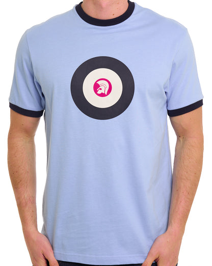 Trojan Target Ringer T-Shirt, hellblau