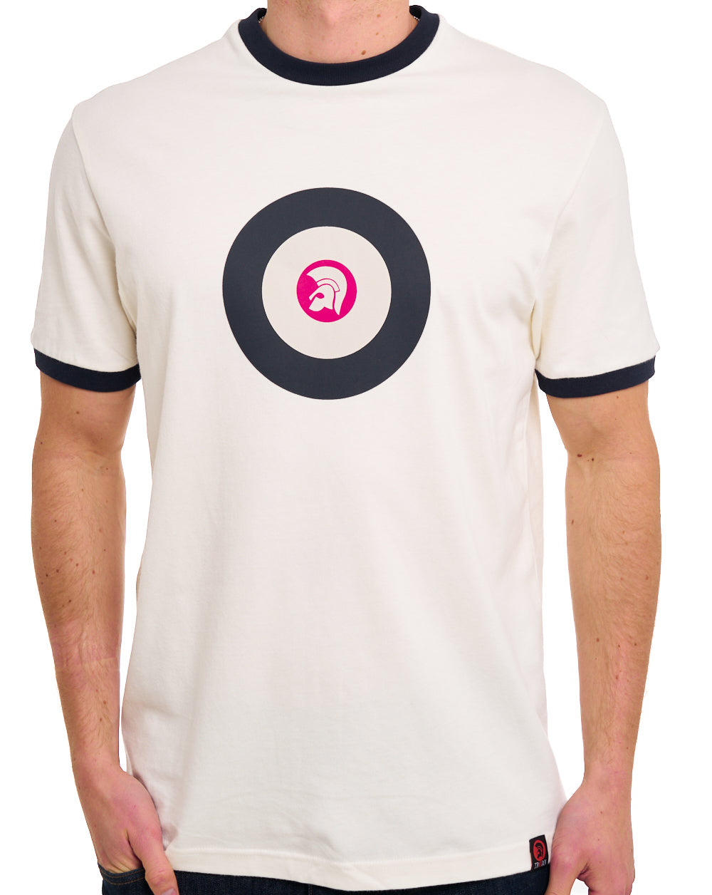 Trojan Target Ringer T-Shirt Ecru