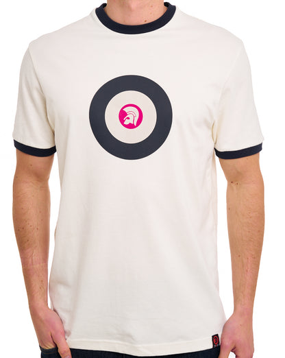 Trojan Target Ringer T-Shirt Ecru