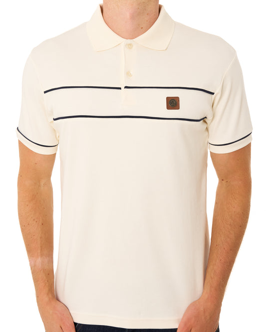 Trojan Trojan Twin Piped Polo Shirt Ecru