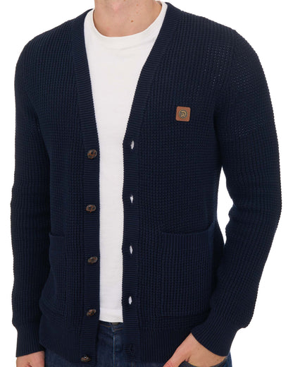Trojan Waffel-Cardigan Marineblau