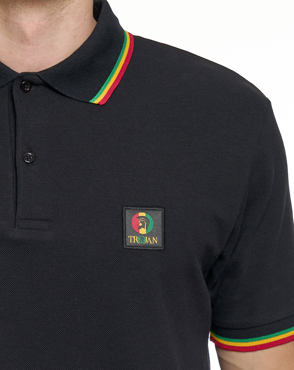 Trojanische Flaggen-Abzeichen Piqué Polo Rasta