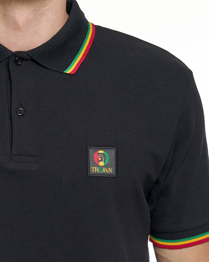 Trojanische Flaggen-Abzeichen Piqué Polo Rasta
