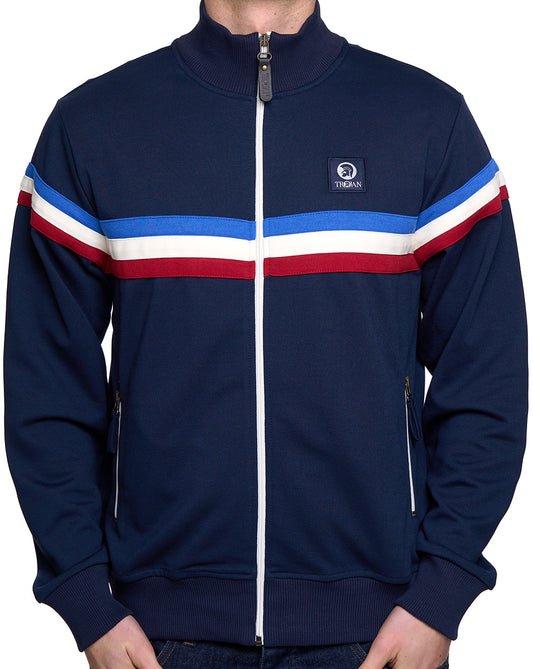 Trojan Trojan Retro Stripe Trainingsjacke Marineblau