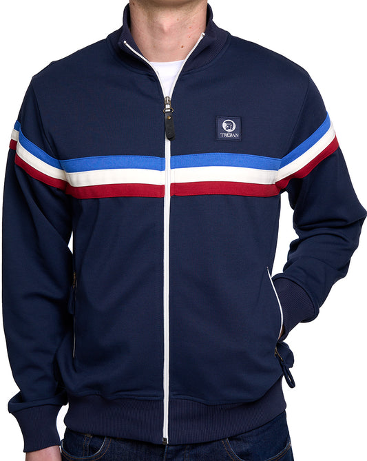 Trojan Trojan Retro Stripe Trainingsjacke Marineblau