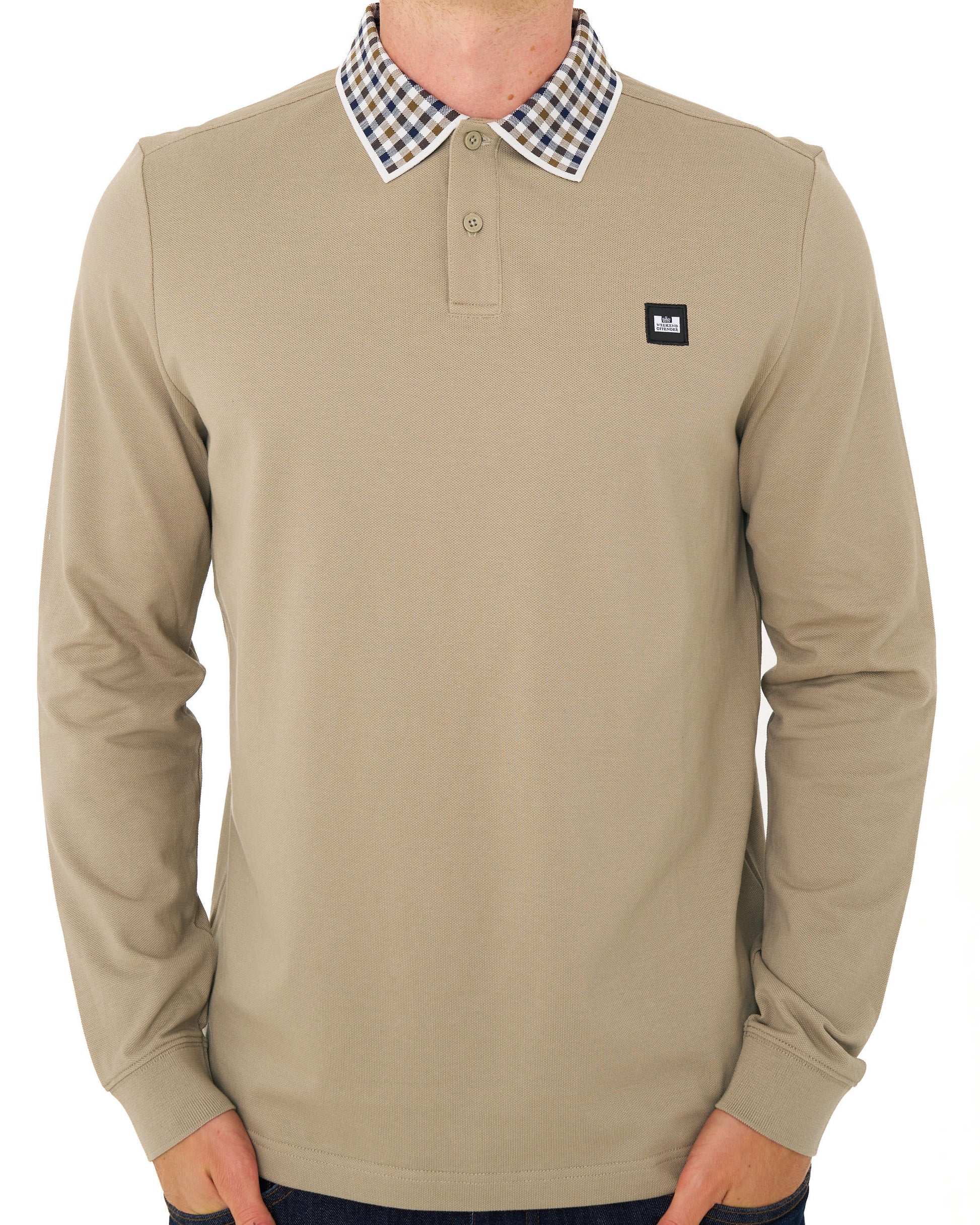 Weekend Offender Lindley LS Polo Shirt Deep Stone