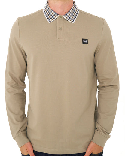 Weekend Offender Lindley LS Polo Shirt Deep Stone