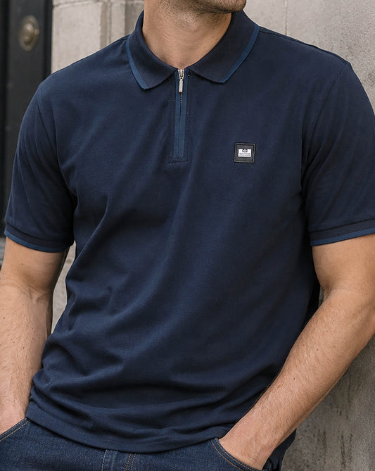 Weekend Offender Weekend Offender Monti Zip Polo Shirt Navy