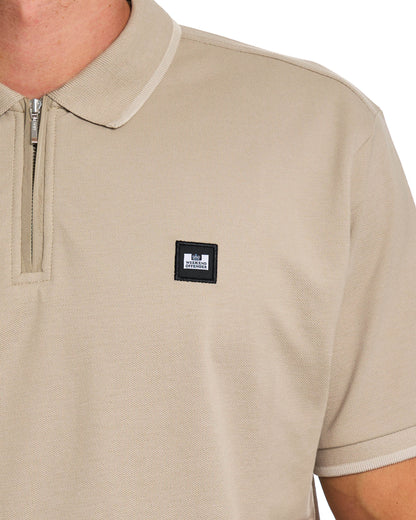 Weekend Offender Monti Zip Polo Shirt Deep Stone