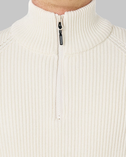 Weekend Offender Snetterton 1/4 Zip Knitted Jumper Ivory