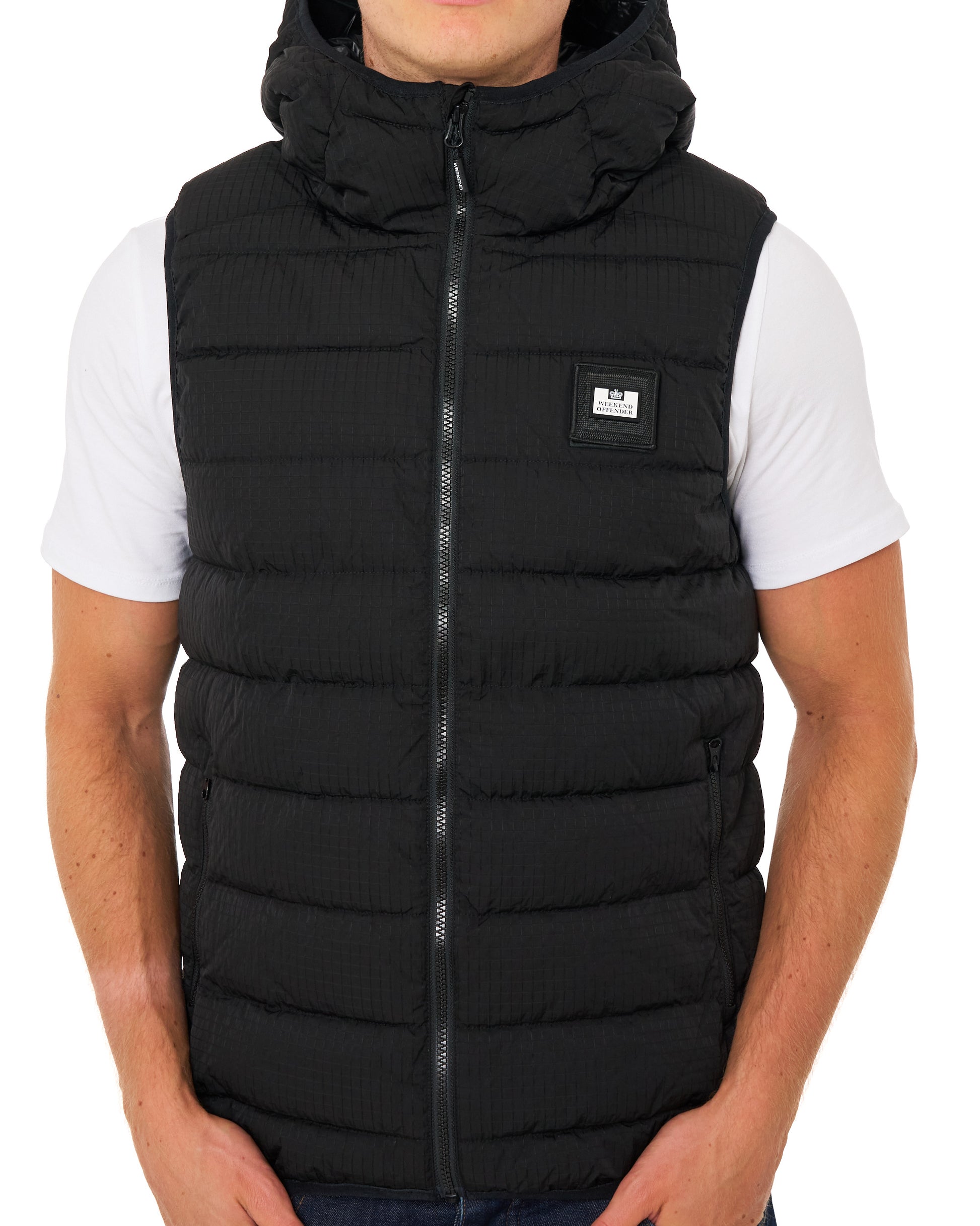 Weekend Offender Toronto Hooded Gilet Black