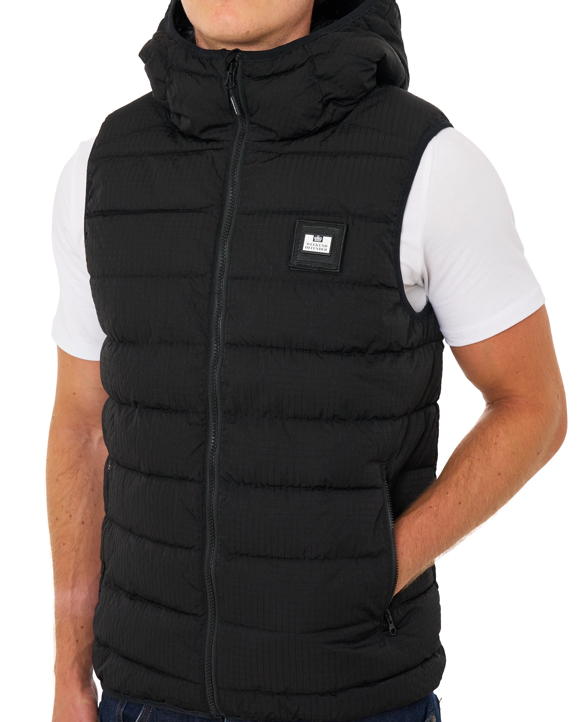 Weekend Offender Toronto Hooded Gilet Black