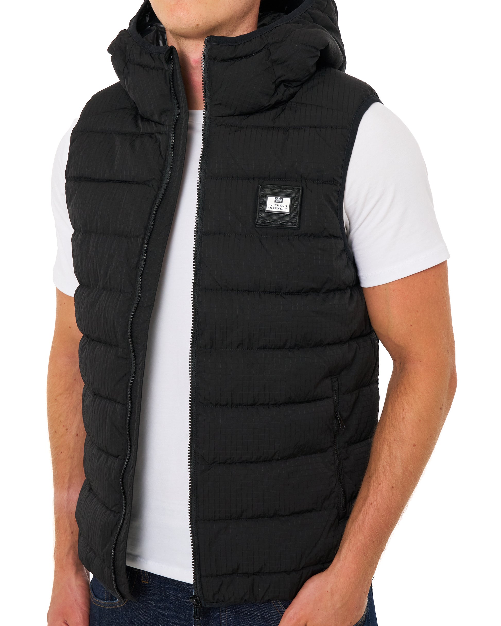 Weekend Offender Toronto Hooded Gilet Black