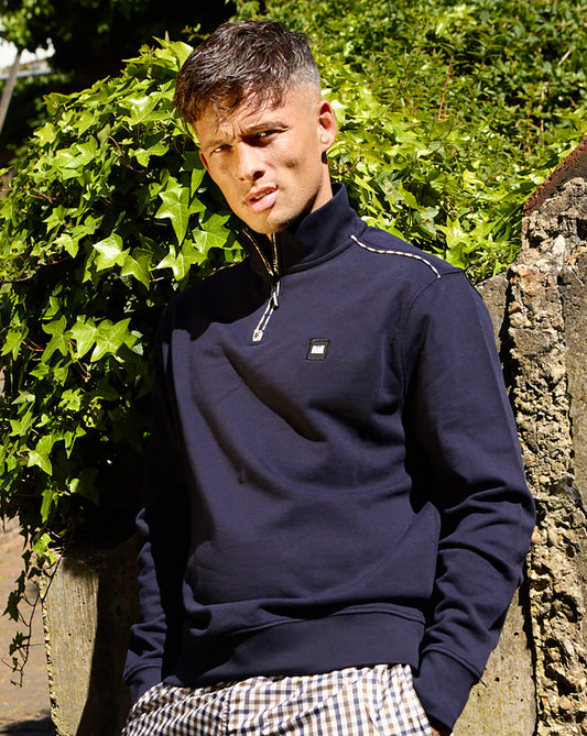 Weekend Offender Weekend Offender Matisa Quarter Zip Sweatshirt Navy