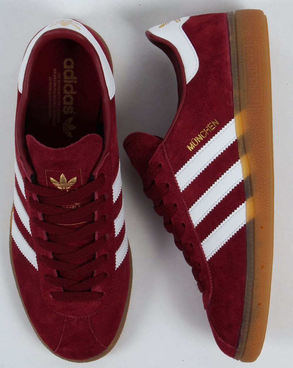 Adidas Munchen Trainers Burgundy/White