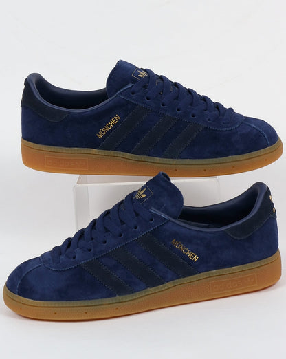 Adidas Munchen Trainers Rich Navy/Gold