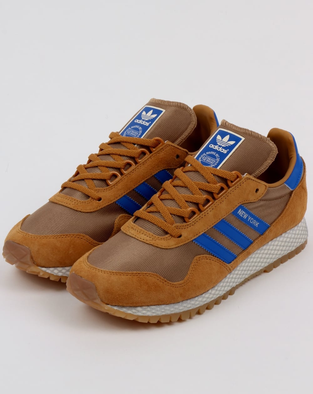 Adidas New York Trainers Rich Tan/Blue