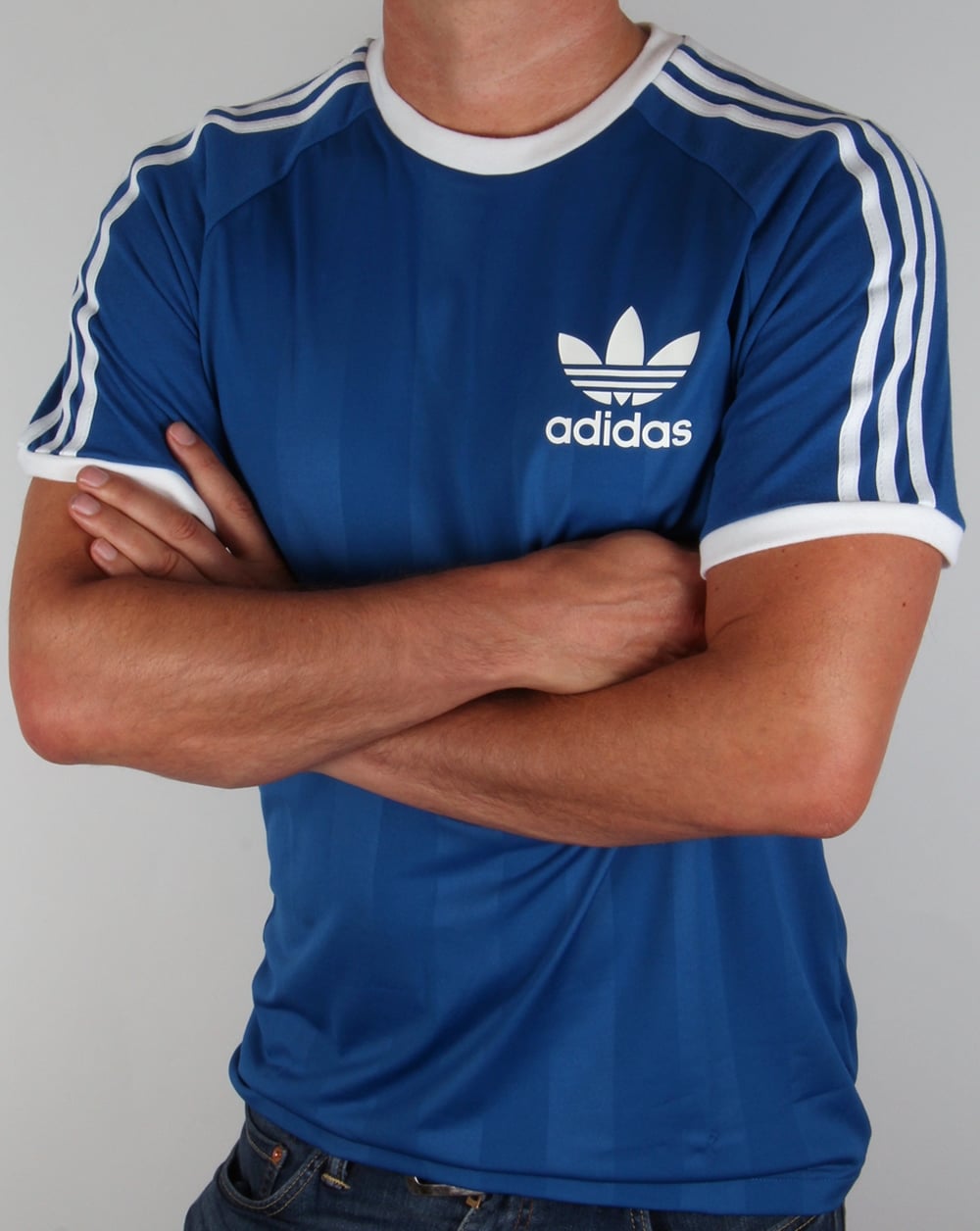 Adidas Old Skool 3 stripe T-shirt Royal Blue