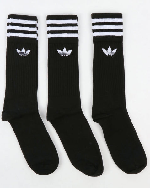 Adidas Originals 3 Pack Crew Socks Black/White