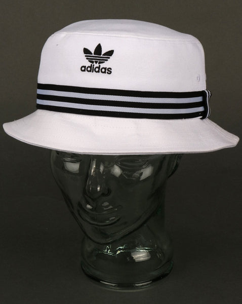 Adidas Originals 3 Stripe Band Bucket Hat White/black
