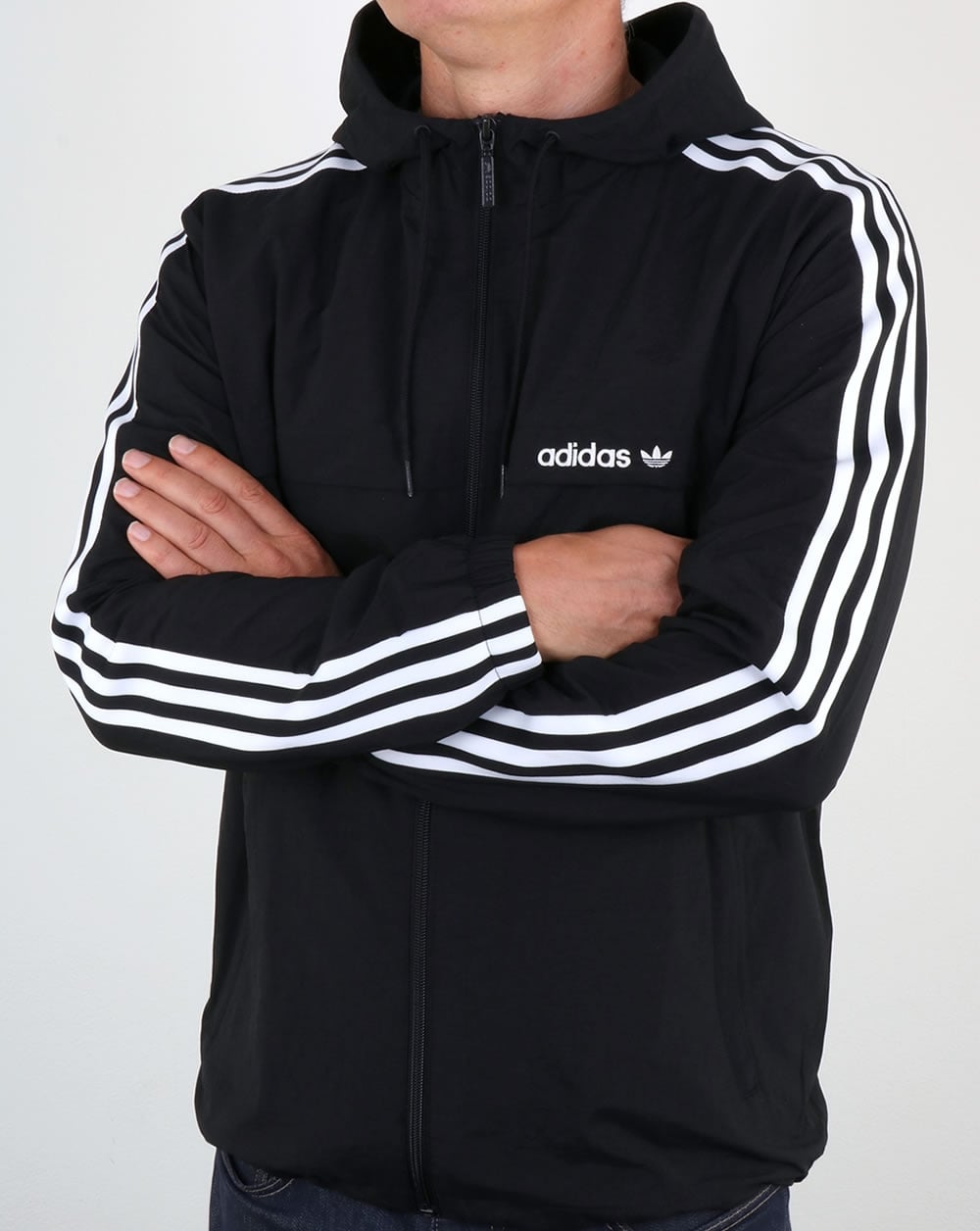 Adidas Originals 3 Striped Windbreaker Black