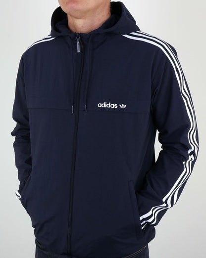 Adidas Originals – Windjacke mit 3 Streifen in Legend Ink