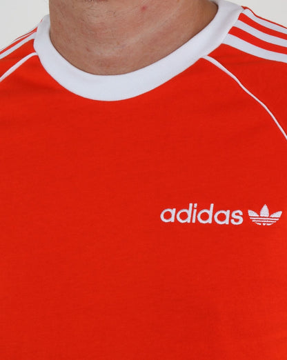 Adidas Originals – Cali T-Shirt mit 3 Streifen in kräftigem Orange