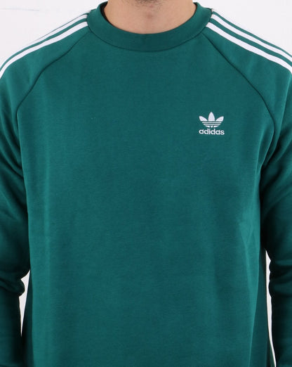 Adidas Originals 3-Streifen-Rundhalspullover Grün