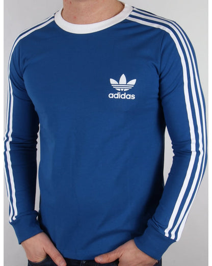 Adidas Originals 3-Streifen Langarm-T-Shirt EQT Blau