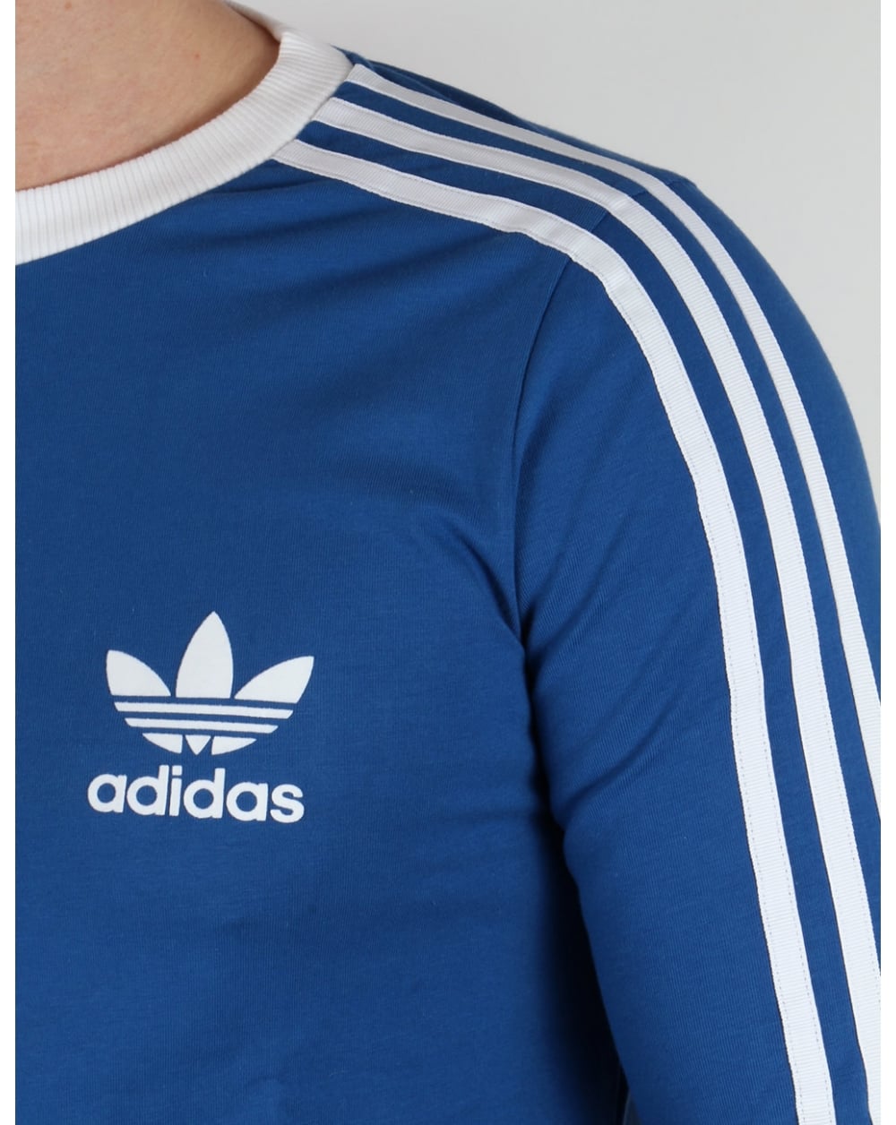 Adidas Originals 3 Stripes Long Sleeve T-shirt EQT Blue