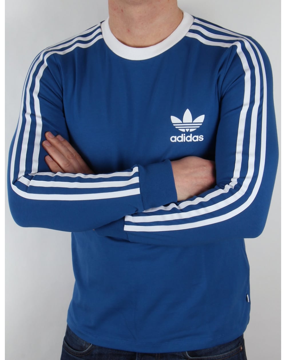 Adidas Originals 3 Stripes Long Sleeve T-shirt EQT Blue