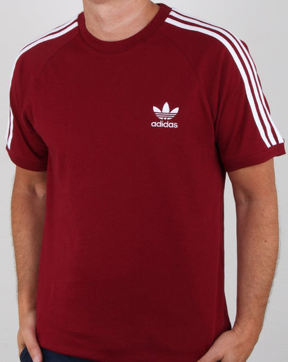Adidas Originals 3-Streifen-T-Shirt Collegiate Burgund