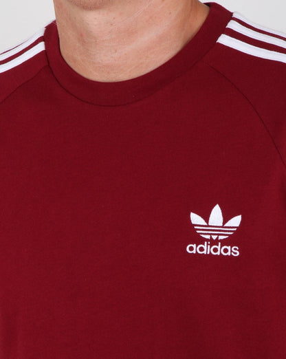 Adidas Originals 3-Streifen-T-Shirt Collegiate Burgund
