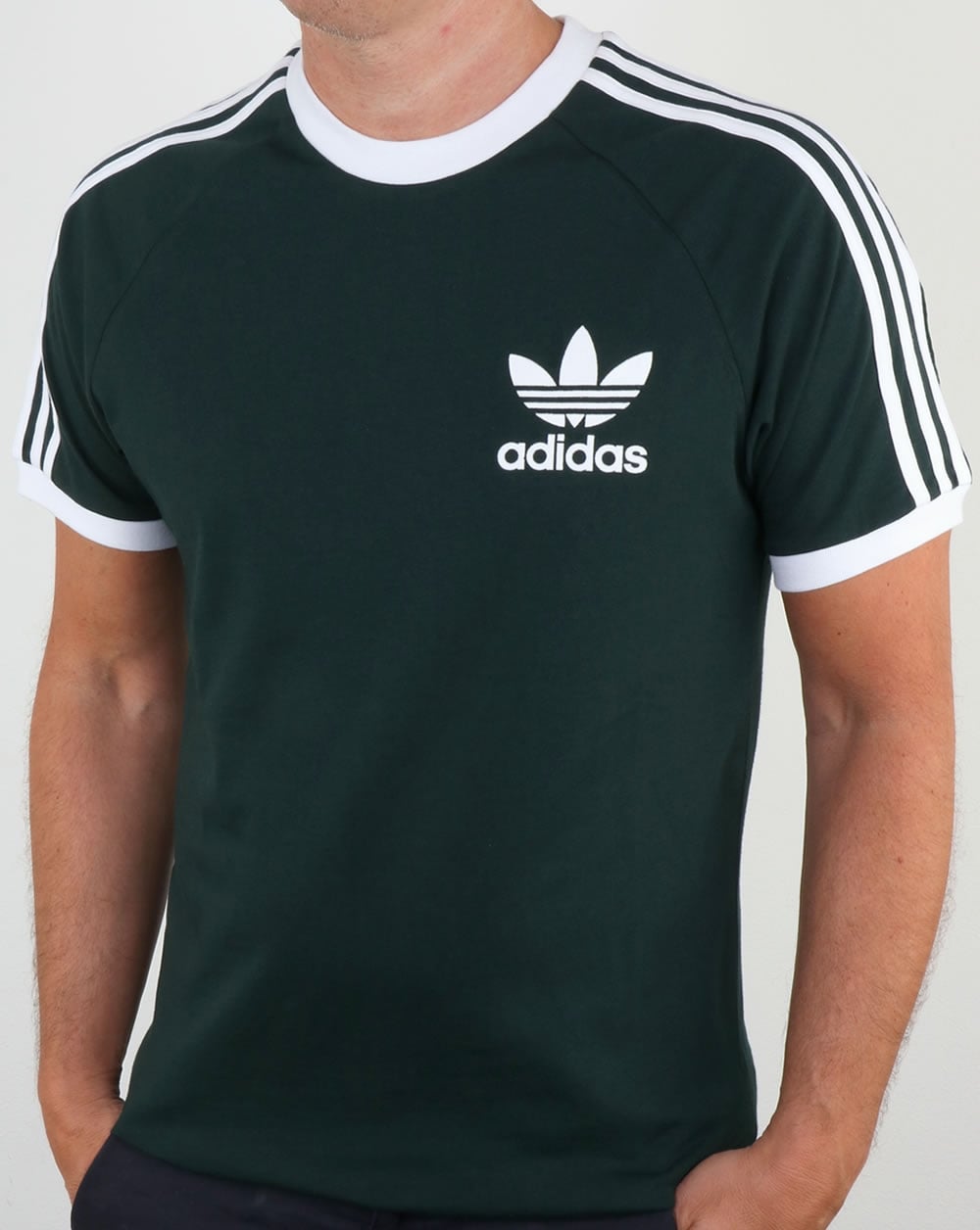 Adidas Originals 3-Streifen T-Shirt Grün Nacht