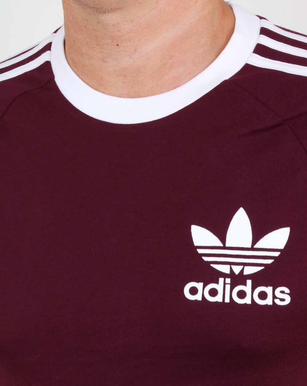 Adidas Originals – T-Shirt mit 3 Streifen, Kastanienbraun