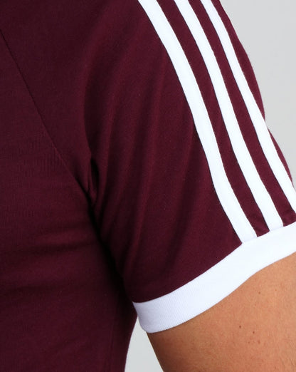 Adidas Originals – T-Shirt mit 3 Streifen, Kastanienbraun