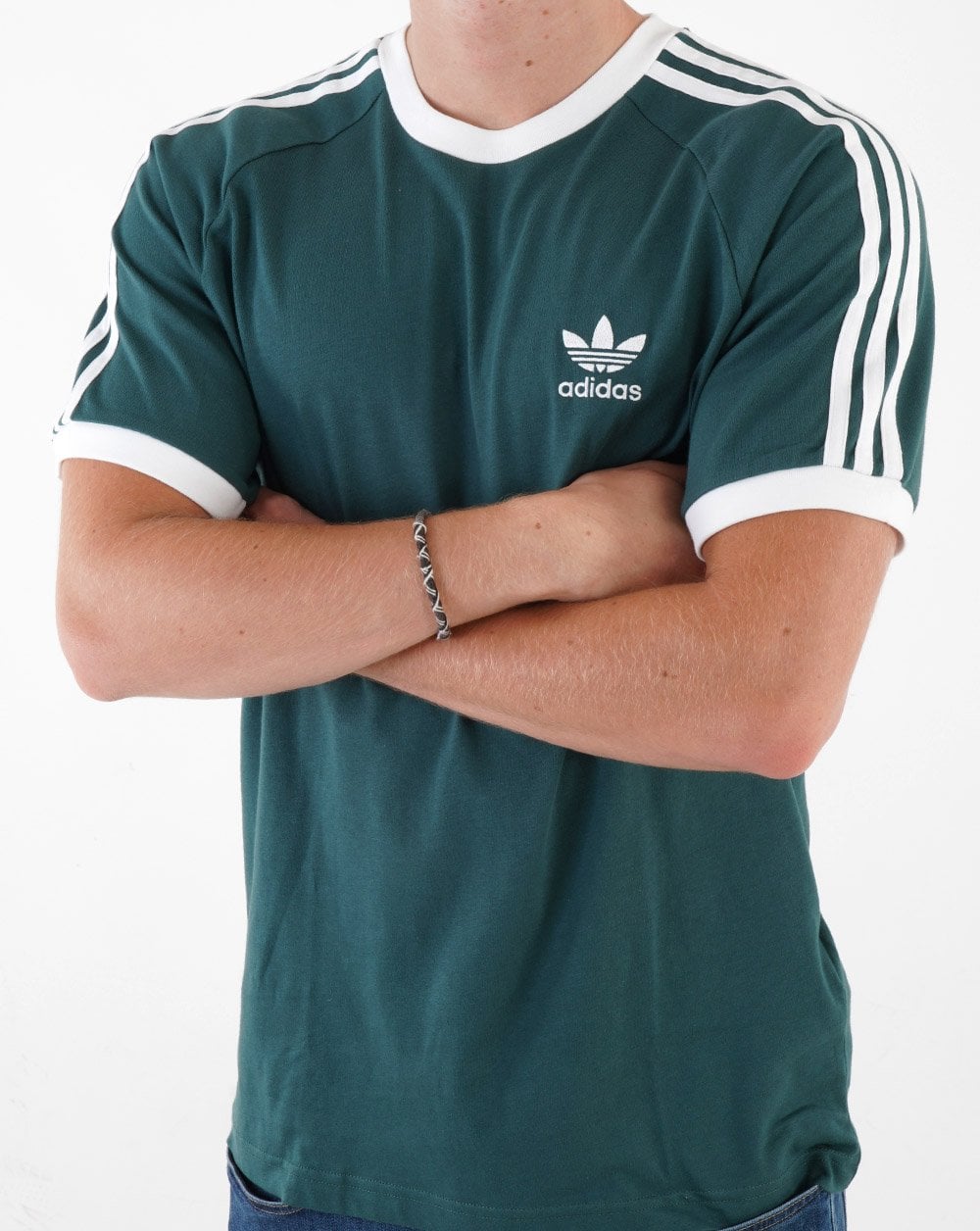 Adidas Originals 3-Streifen-T-Shirt Mineralgrün