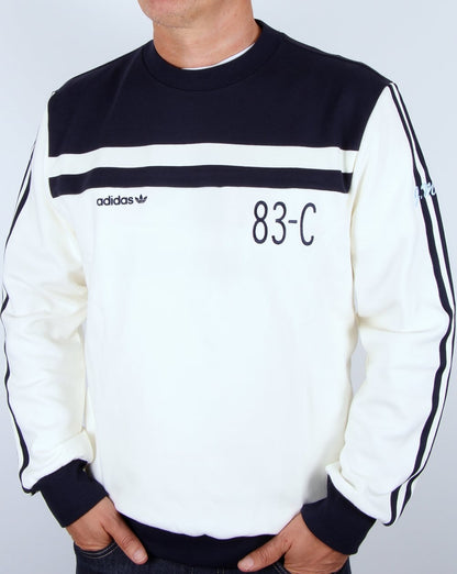 Adidas Originals 83-C Sweatshirt Off White/Marineblau