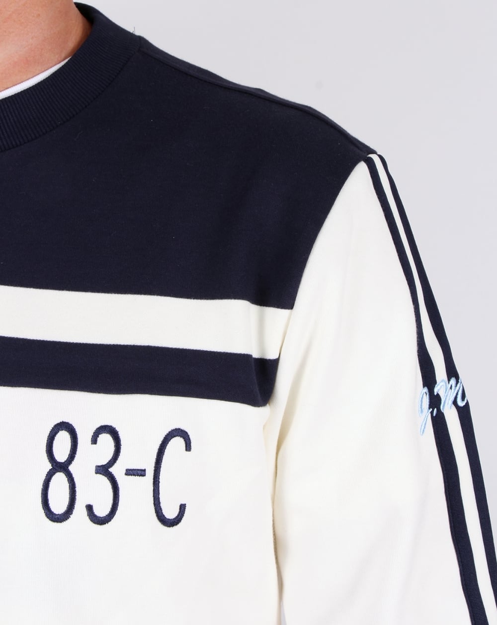 Adidas Originals 83-C Sweatshirt Off White/Marineblau