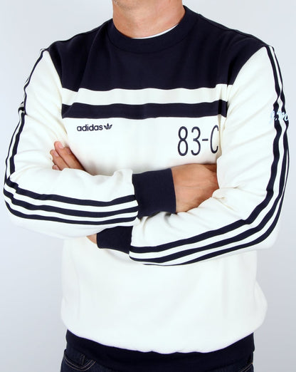 Adidas Originals 83-C Sweatshirt Off White/Marineblau