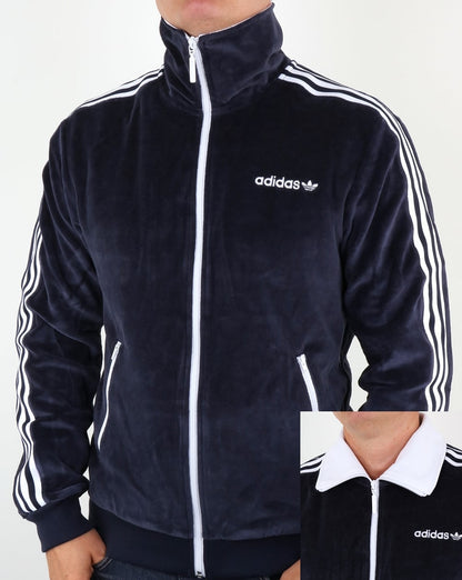 Adidas Originals Beckenbauer Velour Track Top Legend Ink