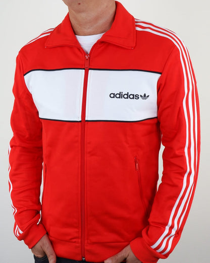 Adidas Originals – Block-Trainingsjacke in Kernrot