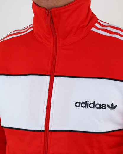 Adidas Originals – Block-Trainingsjacke in Kernrot