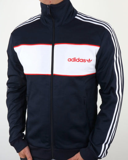 Adidas Originals – Block-Trainingsjacke in Marineblau