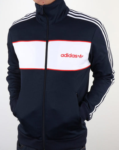 Adidas Originals – Block-Trainingsjacke in Marineblau