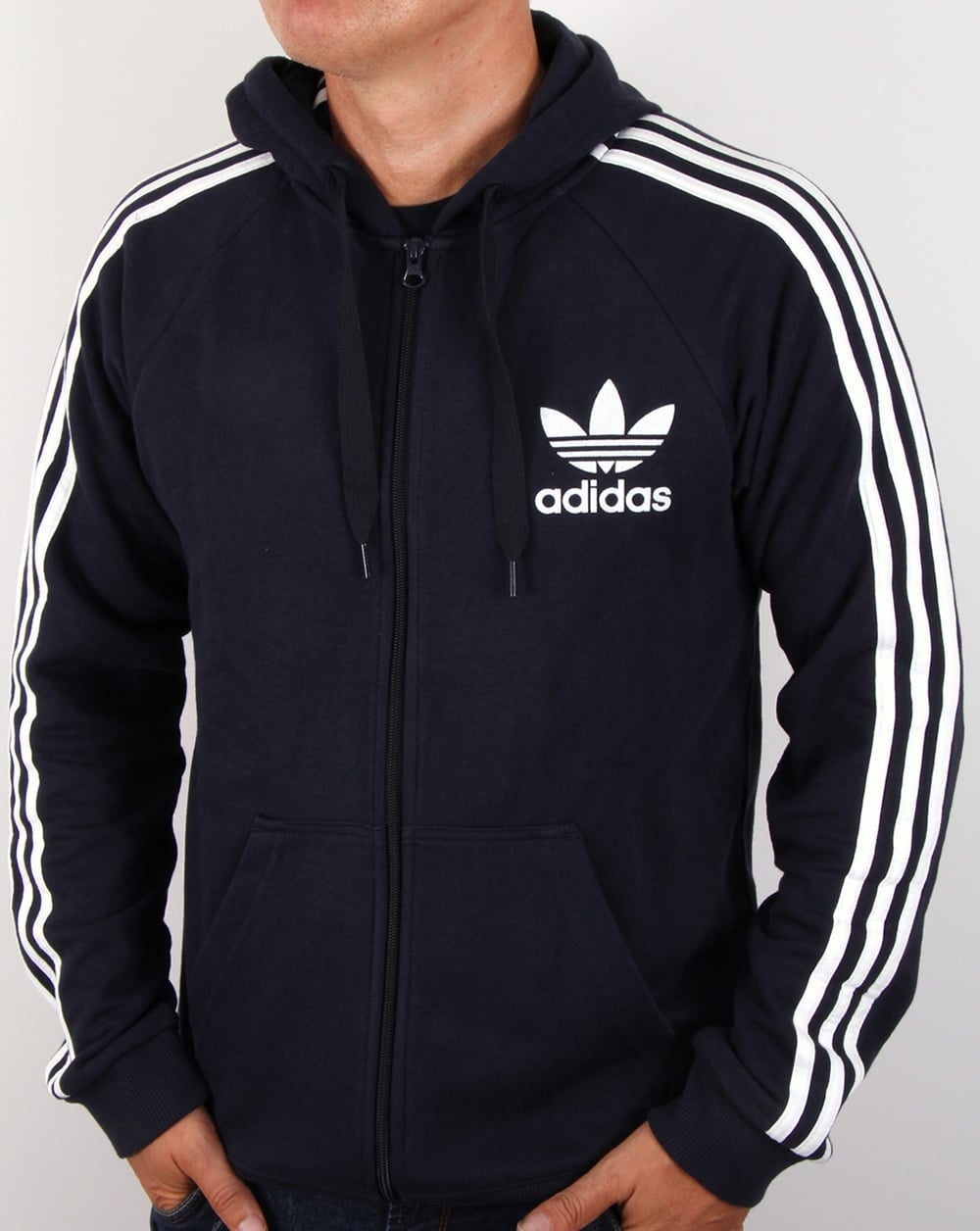 Adidas Originals – California – Kapuzenjacke mit durchgehendem Reißverschluss in Legend Ink