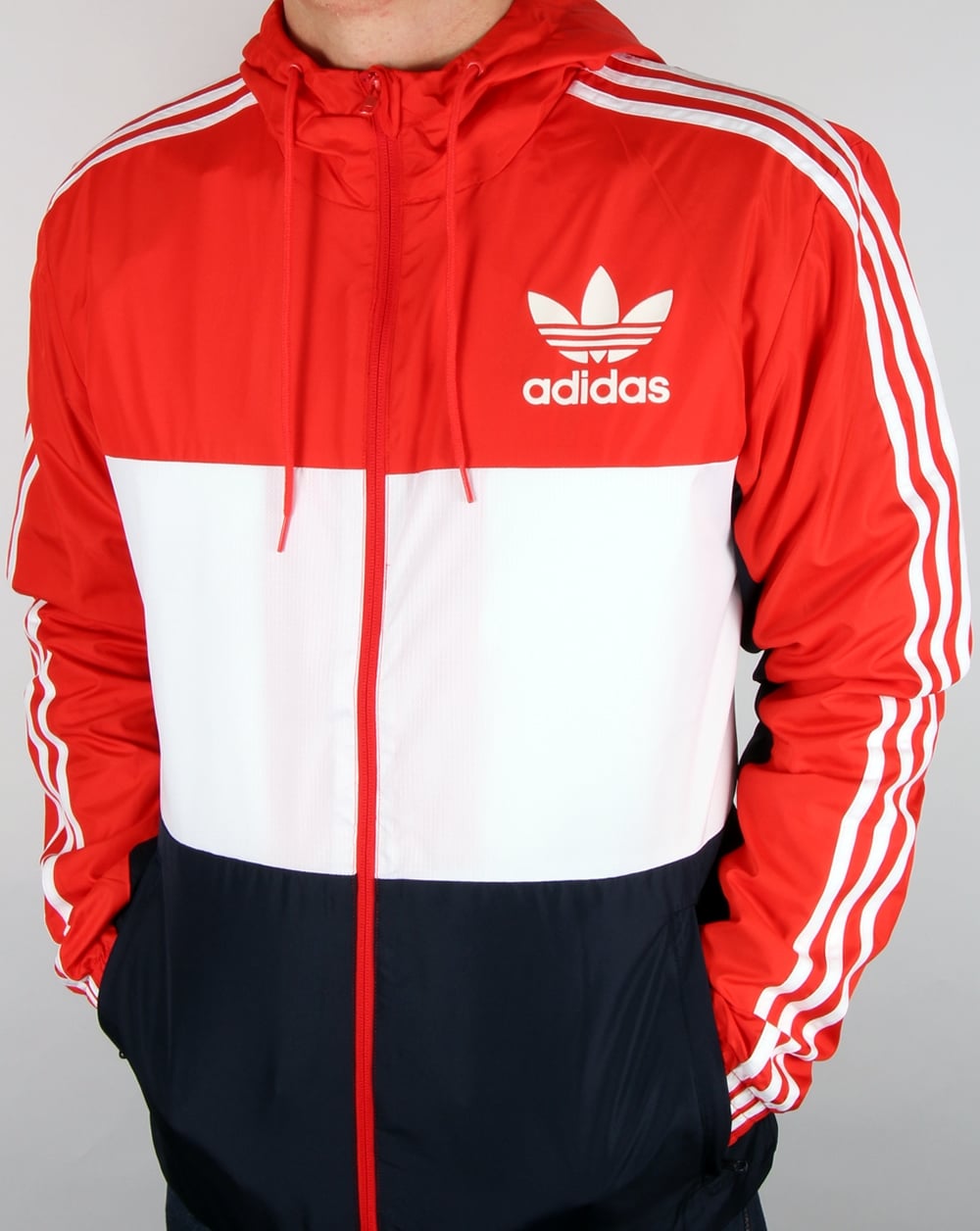 Adidas Originals California Windbreaker Rot/Weiß/Marineblau