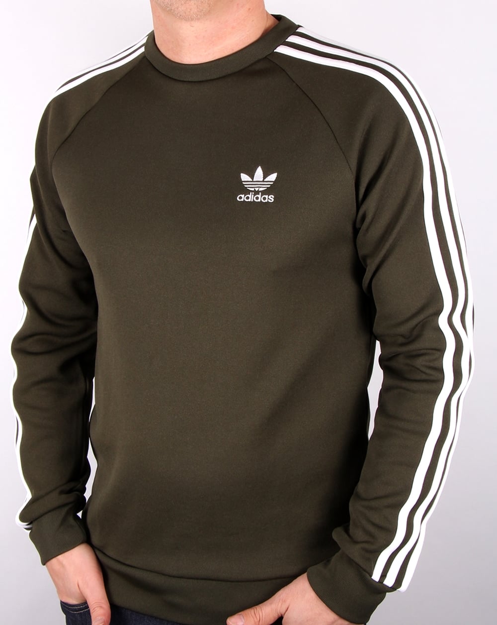 Adidas Originals Crew Neck Sweat Khaki White